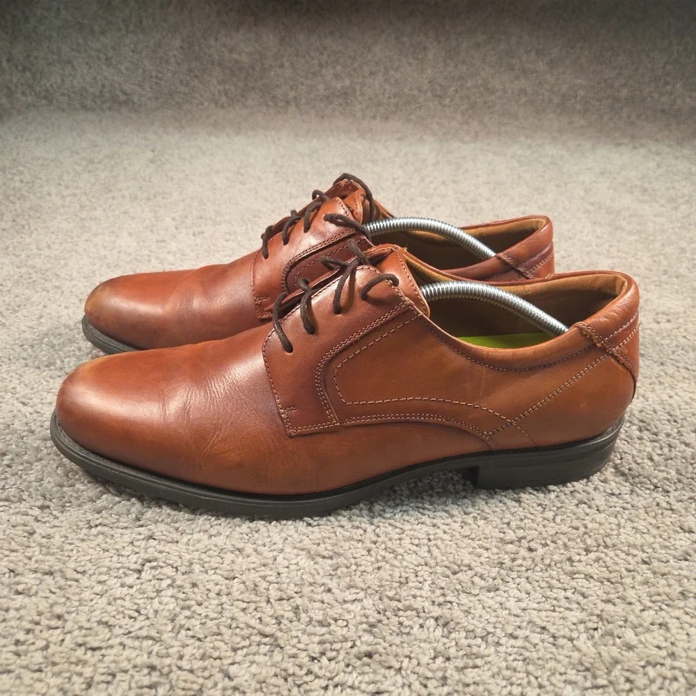 Florsheim Midtown Plain Toe Oxford Derby Mens 13D Cognac Leather 12135-221